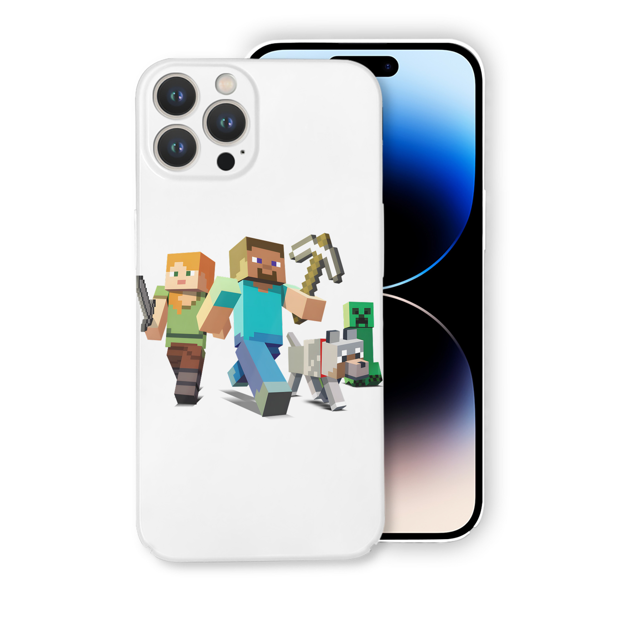 （画像用） マインクラフト ブロックの世界 Minecraft MC Block world 【iPhone 14シリーズ対応】ハードケース